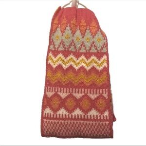 Mixit Woven Style Scarf Shocking Pink White Yellow Gray Geometric New Valentine